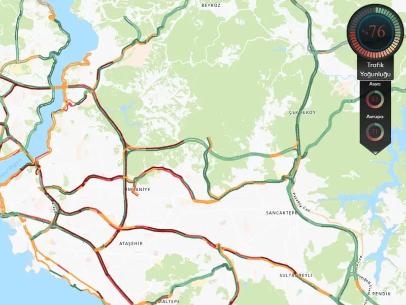 İstanbul'da Trafik Yoğunluğu Yüzde 76'ya Ulaştı, Dikkat!