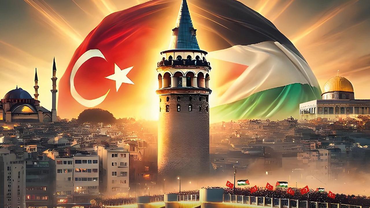 İstanbul'da Filistin'e Destek Yürüyüşü Gerçekleştirildi